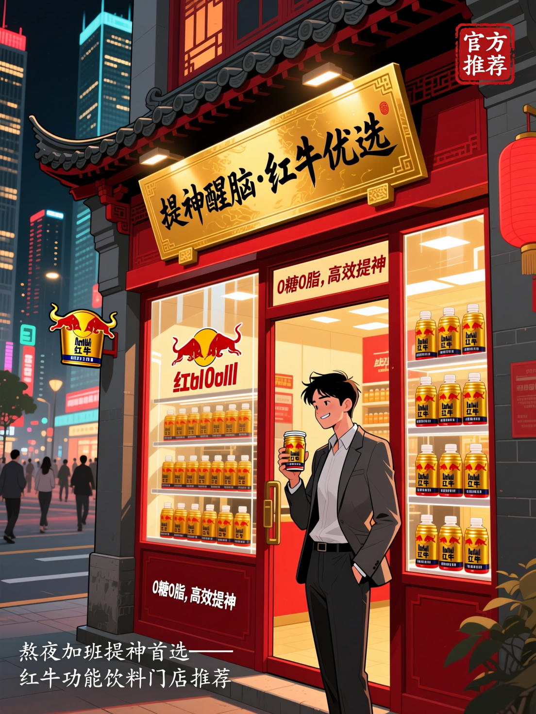 熬夜加班提神首选：红牛功能性饮料门店推荐