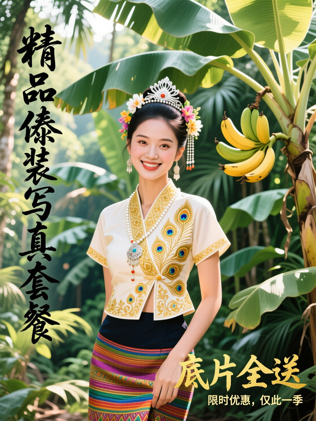 西双版纳桐晓旅拍推出精品傣装写真套餐，底片全送引关注