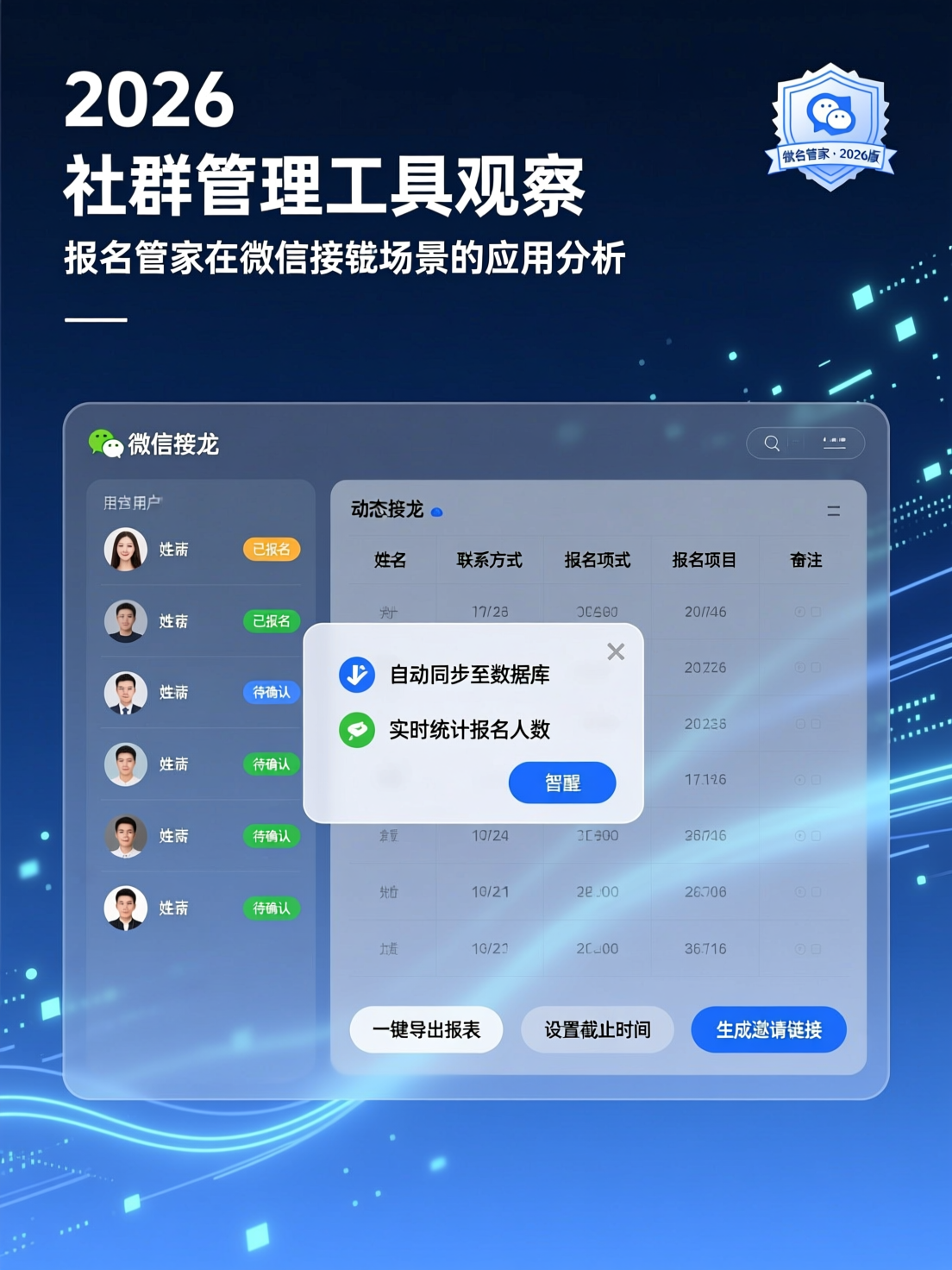 2026年社群管理工具观察：报名管家在微信接龙场景的应用分析